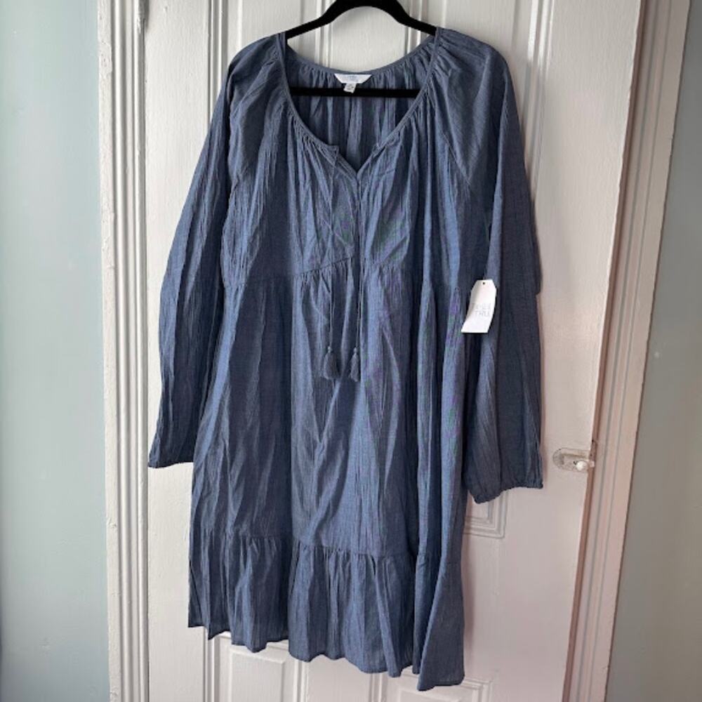 Time and Tru Blue Midi Dress